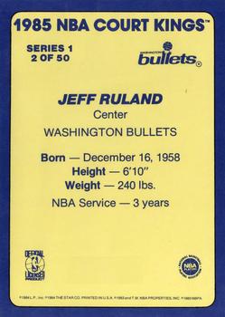 1984-85 Star Court Kings #2 Jeff Ruland Back