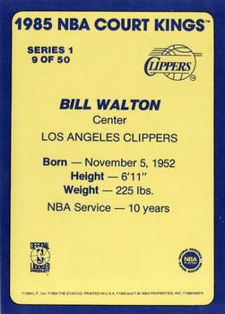 1984-85 Star Court Kings #9 Bill Walton Back