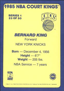 1984-85 Star Court Kings #23 Bernard King Back