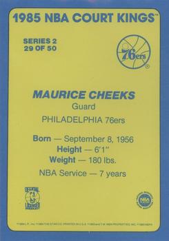 1984-85 Star Court Kings #29 Maurice Cheeks Back