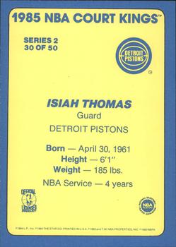 1984-85 Star Court Kings #30 Isiah Thomas Back