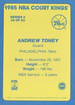 1984-85 Star Court Kings #35 Andrew Toney Back