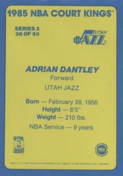 1984-85 Star Court Kings #36 Adrian Dantley Back