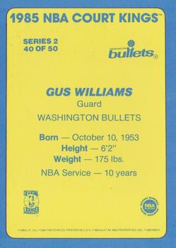 1984-85 Star Court Kings #40 Gus Williams Back