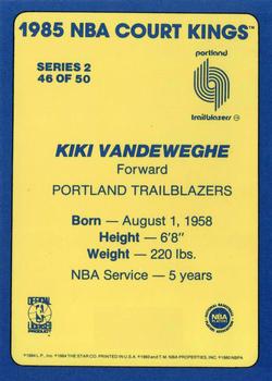 1984-85 Star Court Kings #46 Kiki Vandeweghe Back