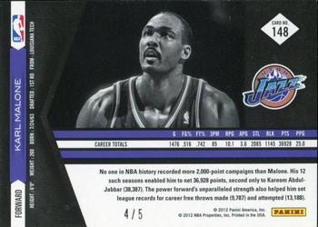 2011-12 Panini Limited - National Convention VIP #148 Karl Malone Back
