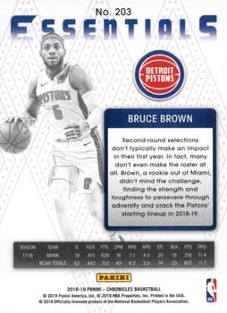2018-19 Panini Chronicles #203 Bruce Brown Back