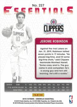 2018-19 Panini Chronicles #227 Jerome Robinson Back