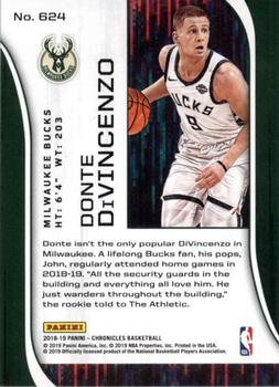 2018-19 Panini Chronicles #624 Donte DiVincenzo Back