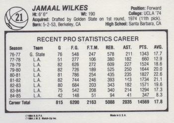 1985-86 JMS #21 Jamaal Wilkes Back