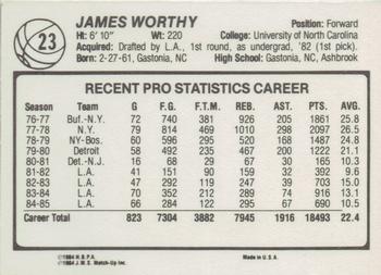 1985-86 JMS #23 James Worthy Back