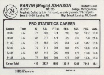 1985-86 JMS #24 Magic Johnson Back