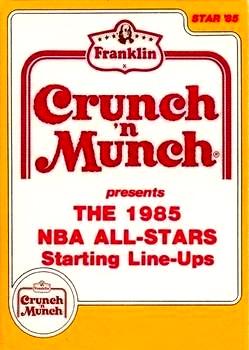 1985 Star Crunch ‘N Munch All-Stars #1 1985 All-Star Starters Checklist Front