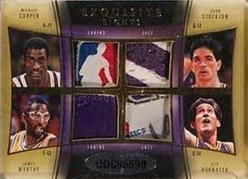 2009-10 Upper Deck Exquisite Collection - Eights Patches #90WEST Karl Malone / Jeff Hornacek / James Worthy / Vlade Divac / Tom Chambers / Magic Johnson / John Stockton / Michael Cooper Back