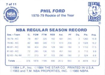 1985 Star Last 11 ROY #7 Phil Ford Back