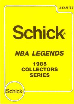 1985 Star Schick Legends #1 Schick NBA Legends Front