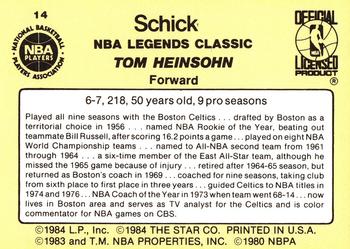 1985 Star Schick Legends #14 Tom Heinsohn Back