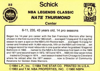 1985 Star Schick Legends #22 Nate Thurmond Back