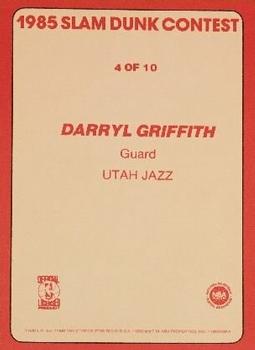 1985 Star Slam Dunk Supers #4 Darrell Griffith Back