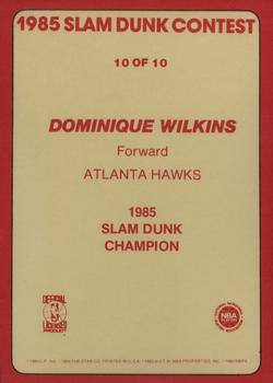 1985 Star Slam Dunk Supers #10 Dominique Wilkins Back
