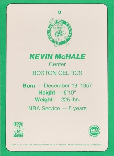 1985 Star Super Teams Boston Celtics #3 Kevin McHale Back