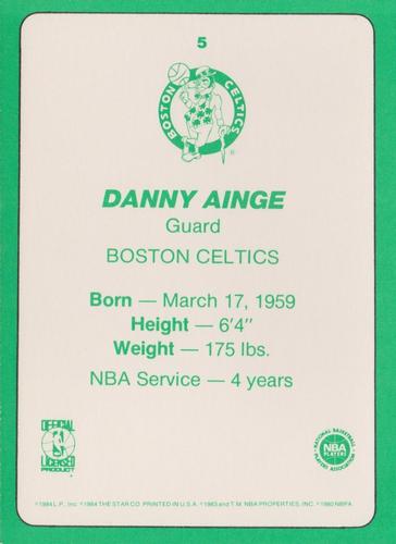 1985 Star Super Teams Boston Celtics #5 Danny Ainge Back