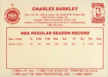 1985-86 Star #2 Charles Barkley Back
