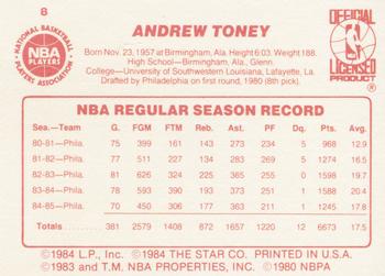 1985-86 Star #8 Andrew Toney Back