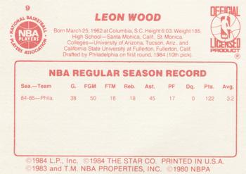 1985-86 Star #9 Leon Wood Back
