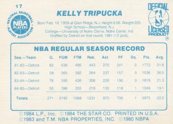 1985-86 Star #17 Kelly Tripucka Back