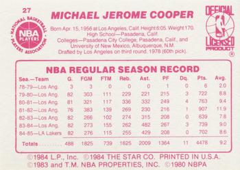 1985-86 Star #27 Michael Cooper Back