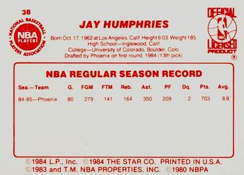 1985-86 Star #38 Jay Humphries Back