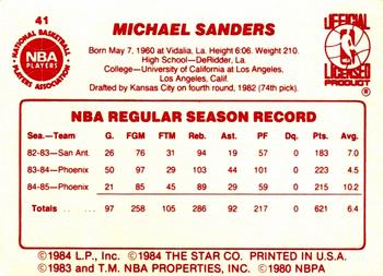 1985-86 Star #41 Mike Sanders Back