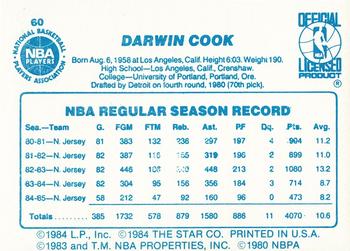 1985-86 Star #60 Darwin Cook Back