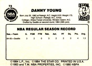 1985-86 Star #73 Danny Young Back