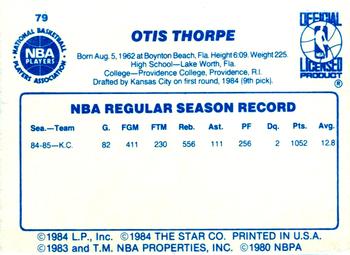1985-86 Star #79 Otis Thorpe Back