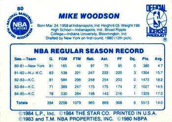 1985-86 Star #80 Mike Woodson Back