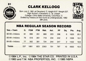 1985-86 Star #81 Clark Kellogg Back