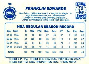 1985-86 Star #90 Franklin Edwards Back