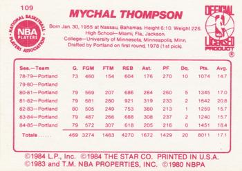 1985-86 Star #109 Mychal Thompson Back