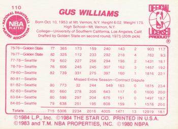 1985-86 Star #110 Gus Williams Back