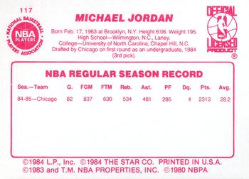 1985-86 Star #117 Michael Jordan Back