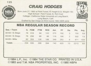 1985-86 Star #125 Craig Hodges Back