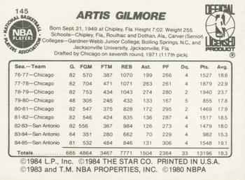 1985-86 Star #145 Artis Gilmore Back