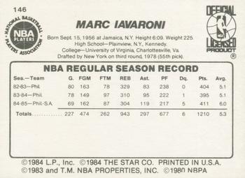 1985-86 Star #146 Marc Iavaroni Back