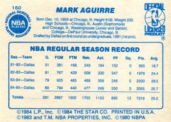 1985-86 Star #160 Mark Aguirre Back