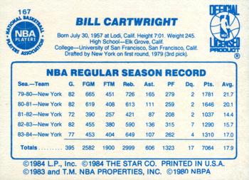 1985-86 Star #167 Bill Cartwright Back