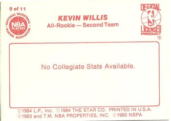 1985-86 Star All-Rookie Team #9 Kevin Willis Back