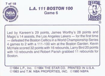 1985-86 Star Lakers Champs #7 Game 6: L.A. 111 Boston 100 Back