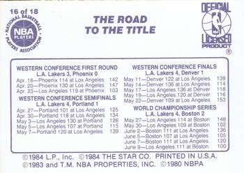 1985-86 Star Lakers Champs #16 The Road To The Title Back